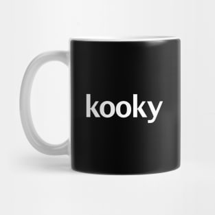 Kooky Minimal Typography White Text Mug